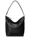 Ralph Lauren Smooth Leather Tasha Bucket Bag In Black