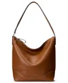 Ralph Lauren Smooth Leather Tasha Bucket Bag In Brown