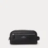 Ralph Lauren Smooth Leather Travel Case In Black