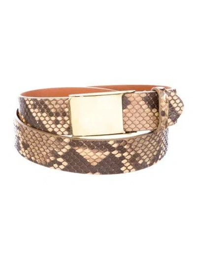 Pre-owned Ralph Lauren Snakeskin Belt In Brown