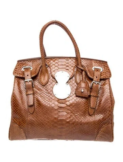Pre-owned Ralph Lauren Snakeskin Ricky 33 In Brown