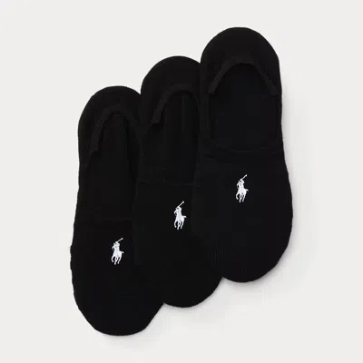 Polo Ralph Lauren Sneaker Liner Sock 3-pack In Black