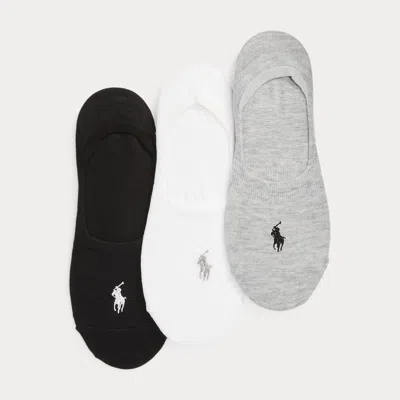 Polo Ralph Lauren Sneaker Liner Sock 3-pack In Assorted Color In Gray