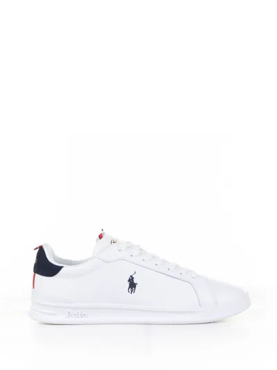 Ralph Lauren Sneakers In White/navy/red