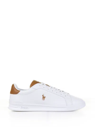 Ralph Lauren Sneakers In White/tan