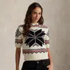 Ralph Lauren Snowflake Mockneck Short-sleeve Sweater In Multi