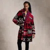 Polo Ralph Lauren Snowflake-motif Shawl-collar Cardigan In Red Multi