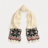 Ralph Lauren Snowflake-motif Wool Scarf In Neutral