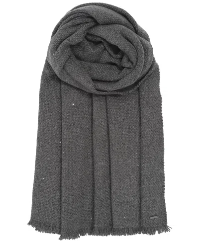 Ralph Lauren Soft Basket Weave Scarf In Gray