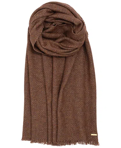 Ralph Lauren Soft Basket Weave Scarf In Brown