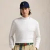 Polo Ralph Lauren Soft Cotton Mockneck Shirt In White