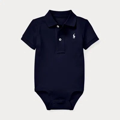 Ralph Lauren Kids' Soft Cotton Polo Bodysuit In Blue