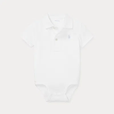 Ralph Lauren Babies' Soft Cotton Polo Bodysuit In White