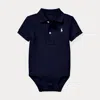 Polo Ralph Lauren Soft Cotton Polo Bodysuit In Refined Navy