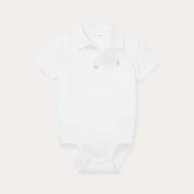 Ralph Lauren Kids' Soft Cotton Polo Bodysuit In White
