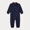 Polo Ralph Lauren Babies' Soft Cotton Polo Coverall In Blue