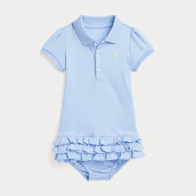 Ralph Lauren Kids' Soft Cotton Polo Dress & Bloomer In Blue