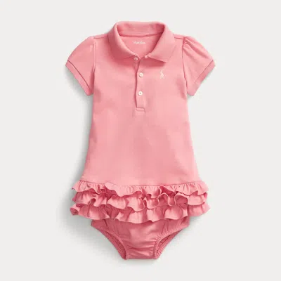 Ralph Lauren Babies'  Soft Cotton Polo Dress & Bloomer In Pink