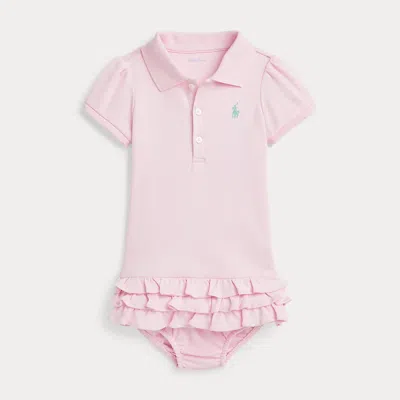 Ralph Lauren Kids' Soft Cotton Polo Dress & Bloomer In Pink