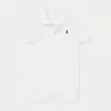 Ralph Lauren Solid Cotton Interlock Polo Romper In White