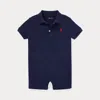 Polo Ralph Lauren Baby Boys Cotton Short Sleeved Polo Shortall In Refined Navy