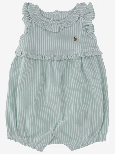 Ralph Lauren Babies' Soft Cotton Romper Suit In Verde