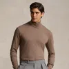 Polo Ralph Lauren Soft Cotton Turtleneck In Brown Heather