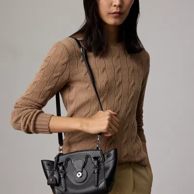 Ralph Lauren Soft Ricky 18 Calfskin Bag In Black