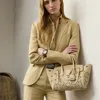 Ralph Lauren Soft Ricky 27 Embroidered Denim Bag