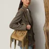 Ralph Lauren Soft Ricky 27 Fringe-trim Calf-suede Bag In Brown