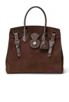 Ralph Lauren Suede Soft Ricky 33 Top-handle Bag In Brown