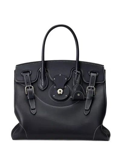Ralph Lauren Soft Ricky 33 Buckle Leather Tote Bag In Neutral