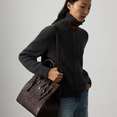 Ralph Lauren Soft Ricky 33 Hand-tooled Vachetta Bag In Brown
