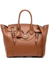 Polo Ralph Lauren Soft Ricky 33 Leather Tote Bag In Brown