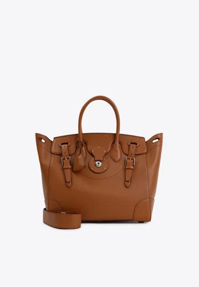 Ralph Lauren Soft Ricky 33 Top Handle Bag In Brown