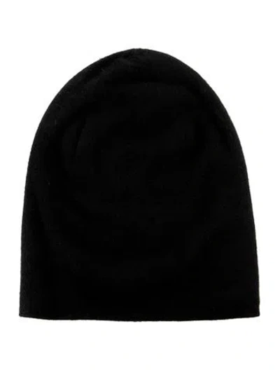 Pre-owned Ralph Lauren Solid Black Cashmere Beanie