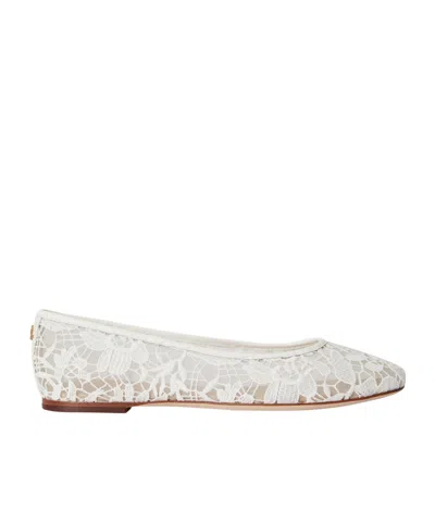 Ralph Lauren Solid Color Ballet Pumps In White
