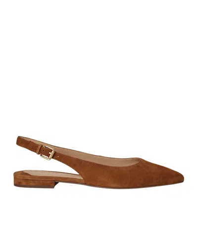 Ralph Lauren Londyn Suede Slingback Flat In Lauren Tan In Brown