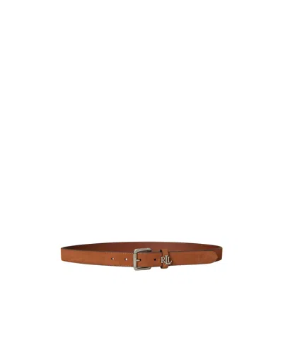 Ralph Lauren Solid Color Leather Belt In Brown
