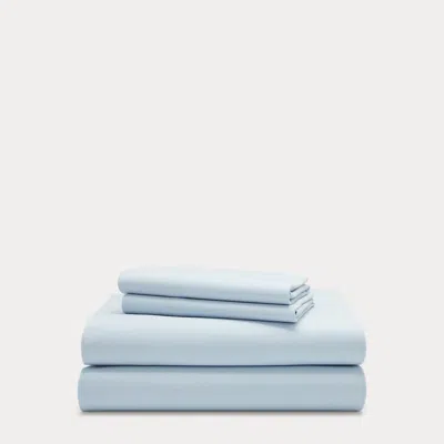 Ralph Lauren Solid Flannel Sheet Set In Blue