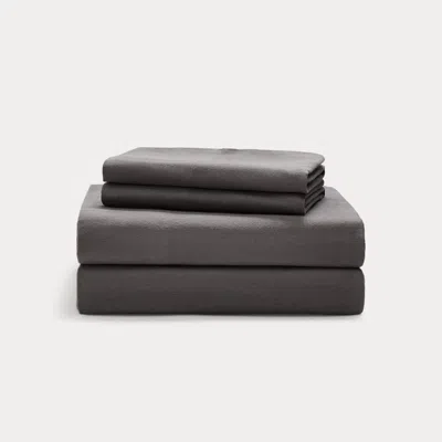 Ralph Lauren Solid Flannel Sheet Set In Gray