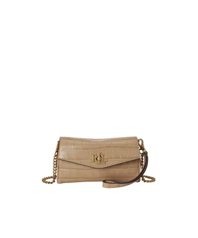 Ralph Lauren Solid Wallet On Chain In Nude