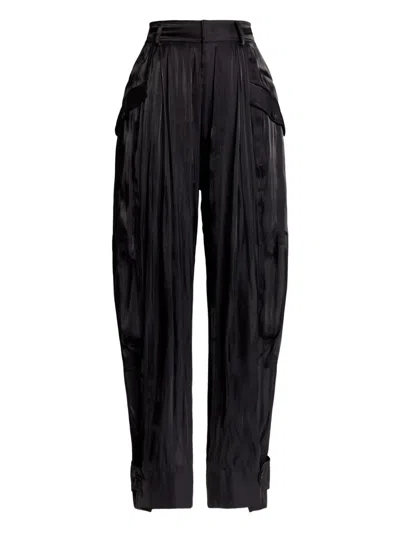 Ralph Lauren Sonya Buttoned High-rise Trousers In Black
