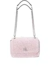 Ralph Lauren Sophee Straw Chain-strap Shoulder Bag In Pink