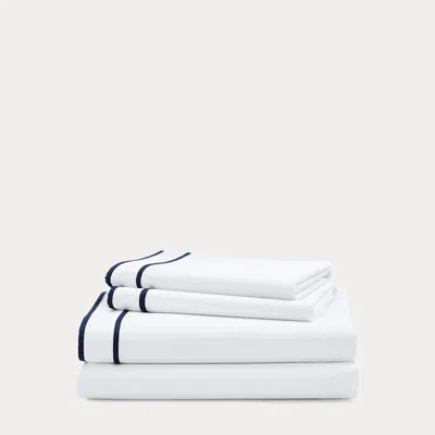 Ralph Lauren Spencer Border Sheet Set In Navy In White