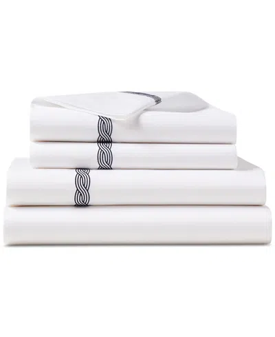 Ralph Lauren Spencer Cable Embroidery 4-pc. Sheet Set, King In Blue