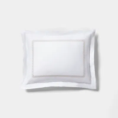 Ralph Lauren Spencer Cable Embroidery Sham In Flax In White