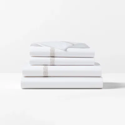 Ralph Lauren Spencer Cable Embroidery Sheet Set In Flax In White