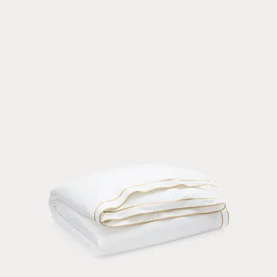 Ralph Lauren Spencer Sateen Border Duvet Cover In Flax In White