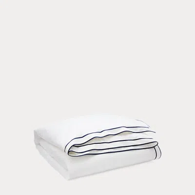 Polo Ralph Lauren Spencer Sateen Border Duvet Cover In White And Navy